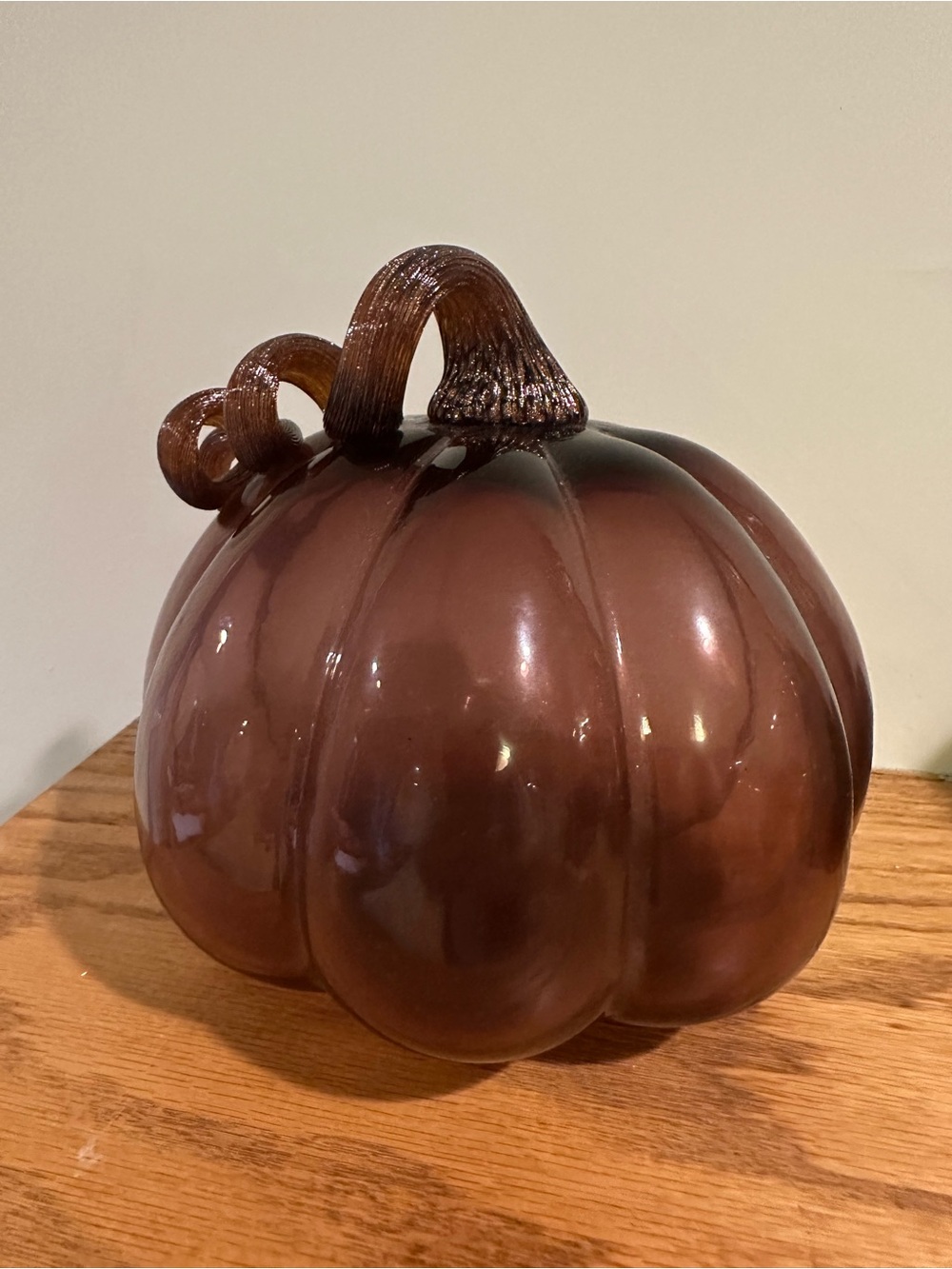 Decorative Hand Blown Vintage Elegant Glass Pumpkin Sculpture